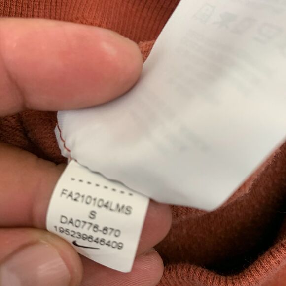 Nike Yoga Luxe Womens Small Cropped Fleece Pants Fall Brown Wide Leg Stretch - Picture 15 of 16